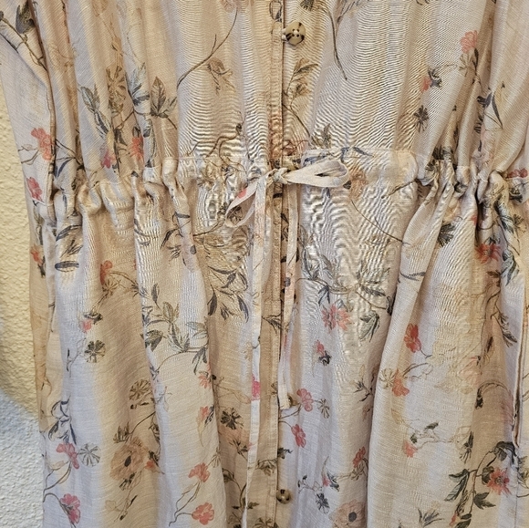 J.Jill XLP Linen Lyocell Blend Floral Tunic Top Sheer - Picture 6 of 15